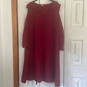 Maroon Ashley Blue open shoulder dress, 2XL, worn twice.